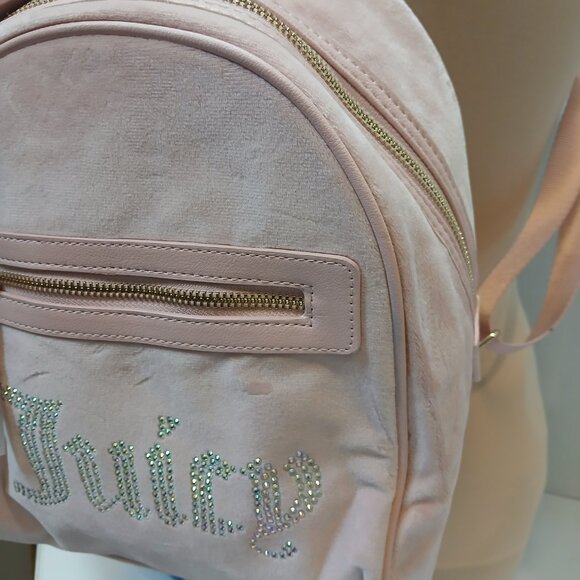 Juicy couture pink velour mini backpack with rhinestone logo nwt main image 10